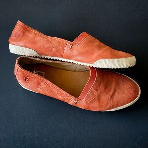Frye Orange Leather Melanie Slip-On Shoes (7)